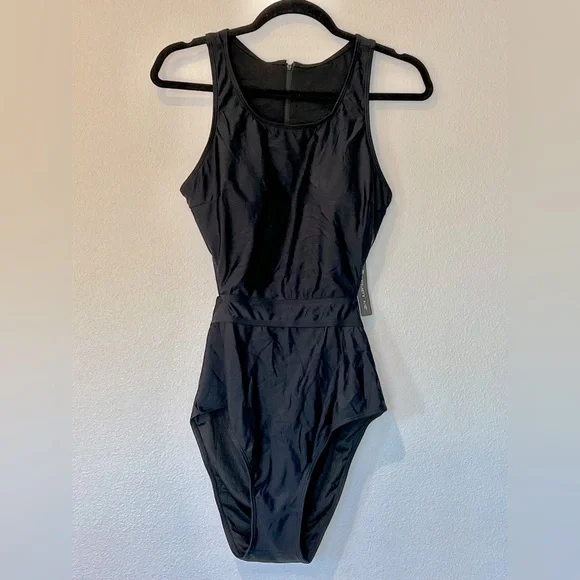 TEMPT ME Black Monokini Open-Back Swimsuit One Piece Bathing Suit- Size L - Picture 3 of 7